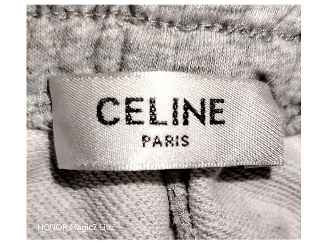 Pantalones de chándal Céline de algodón gris - vista 3