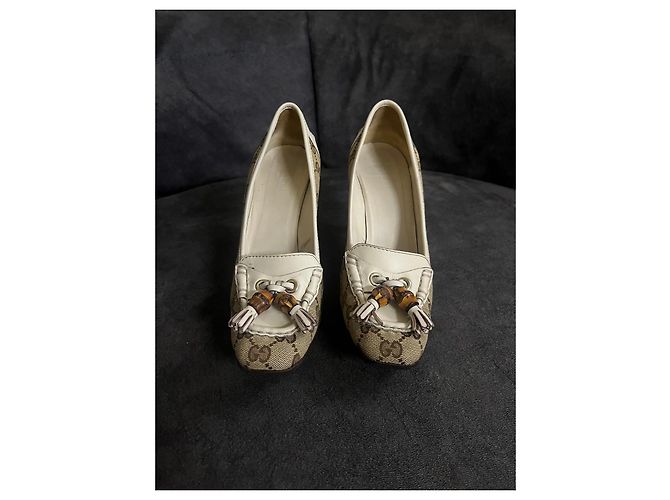 Bamboo Gucci Décolleté Tela Monogramma GG e Pelle Bambù - vista 2
