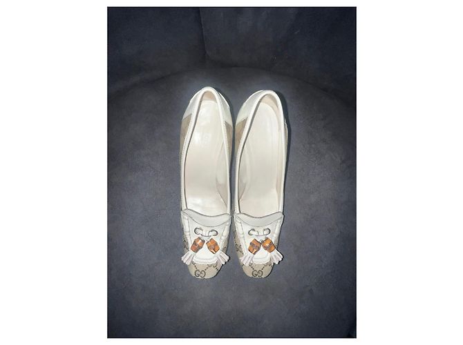 Bamboo Gucci Décolleté Tela Monogramma GG e Pelle Bambù - vista 5