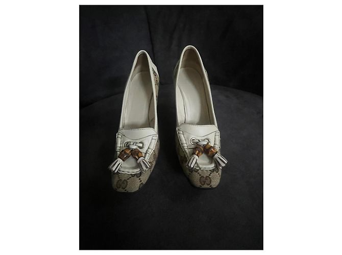 Bamboo Gucci Décolleté Tela Monogramma GG e Pelle Bambù - vista 6