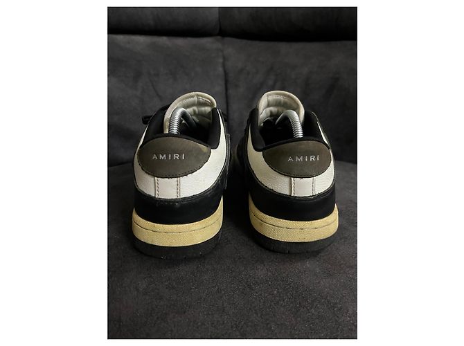 Amiri Skeleton Sneakers Low Top Nero Bianco - vista 6
