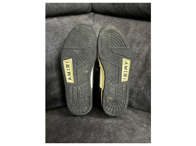 Amiri Skeleton Sneakers Low Top Nero Bianco - vista 9