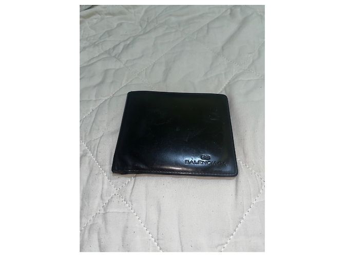 Balenciaga Leather Bi-Fold Wallet Brown Black - view 2