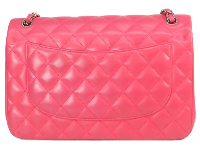 Borsa a tracolla Chanel Double Flap in agnello rosa - vista 3
