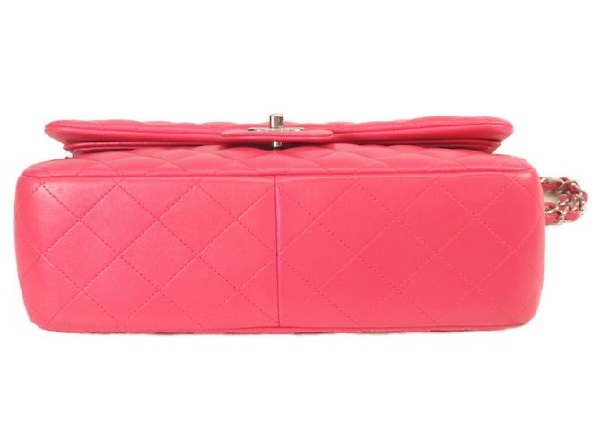 Borsa a tracolla Chanel Double Flap in agnello rosa - vista 5