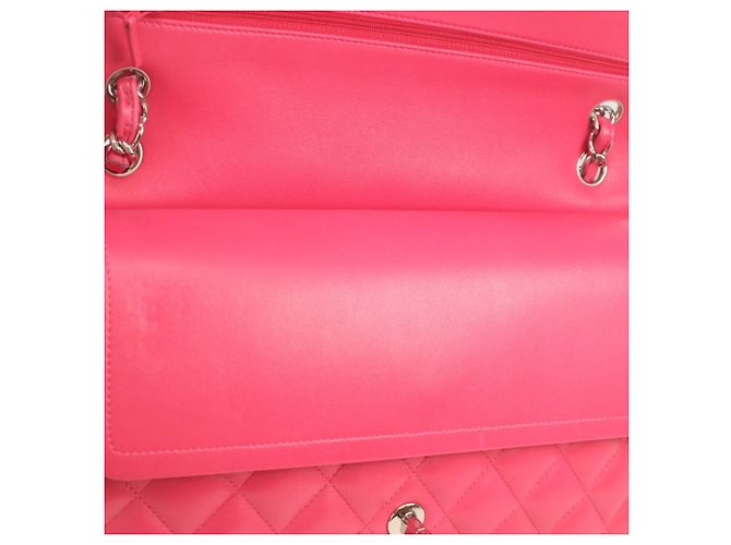 Borsa a tracolla Chanel Double Flap in agnello rosa - vista 9