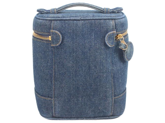 Borsa vanity verticale in denim Chanel A01998 - vista 3