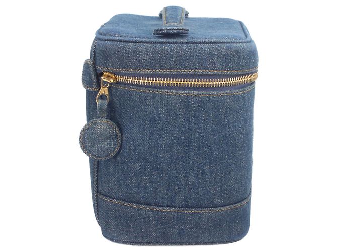 Borsa vanity verticale in denim Chanel A01998 - vista 4