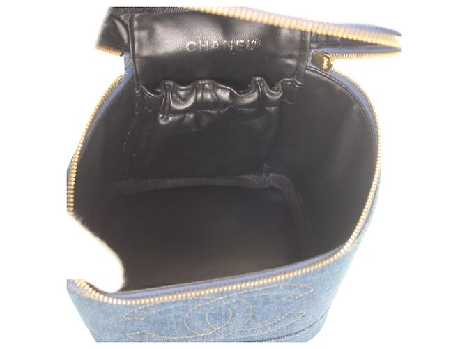Borsa vanity verticale in denim Chanel A01998 - vista 7