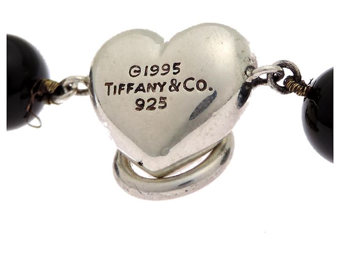 Tiffany & Co Bracciale Tiffany Heart Knock Onyx Nero Argento - vista 5