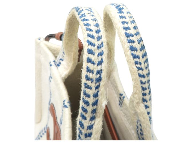 Céline Borsa a tracolla cabas Thais da donna Celine Small Marrone Bianco Blu - vista 5