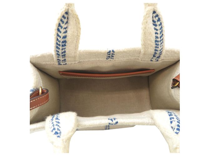 Céline Borsa a tracolla cabas Thais da donna Celine Small Marrone Bianco Blu - vista 7