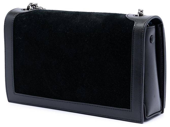 Borsa Monogram Book in scamosciato nero Saint Laurent - vista 2