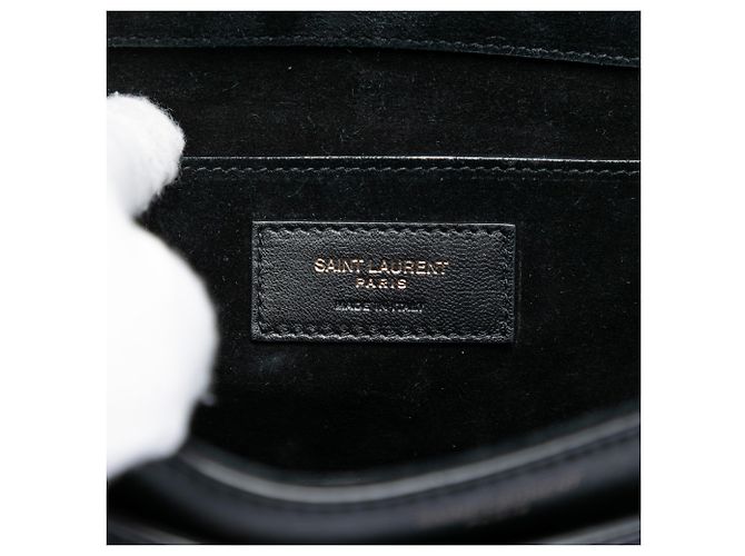 Borsa Monogram Book in scamosciato nero Saint Laurent - vista 5