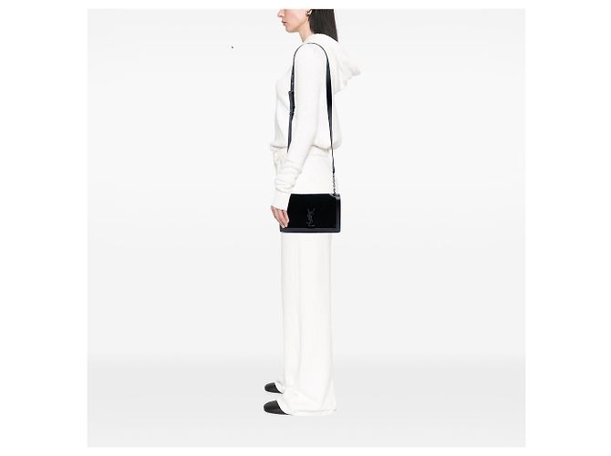 Borsa Monogram Book in scamosciato nero Saint Laurent - vista 7