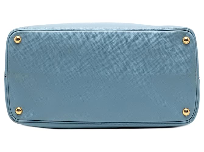 Prada Borsa Double Saffiano Cuir Blu Large Blu chiaro - vista 3