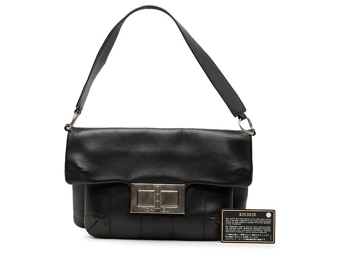 Sac à bandoulière Chanel Reissue 2.55 en agneau Black Chocolate Bar Noir - vue 6