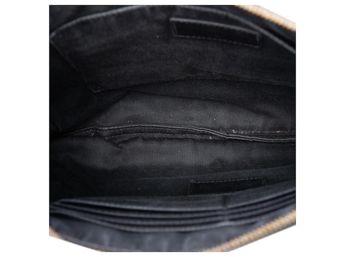 Portadocumenti con monogramma in pelle nera con stampa coccodrillo Saint Laurent Nero - vista 4