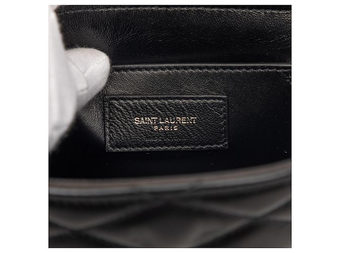 Borsa June Monogram in agnello trapuntato nero Saint Laurent - vista 5