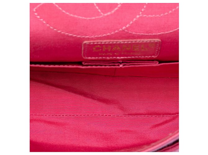 Chanel Pink Croc Quilted Jersey Reissue 2.55 Double Flap 225 Rosa - vista 4