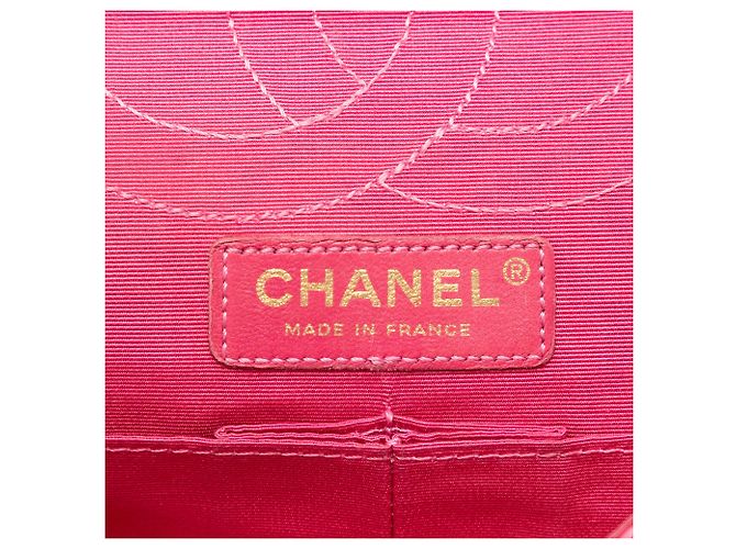 Chanel Pink Croc Quilted Jersey Reissue 2.55 Double Flap 225 Rosa - vista 5