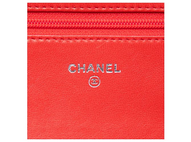 Chanel Rote CC gesteppte Lammleder Wallet on Chain - Ansicht 5
