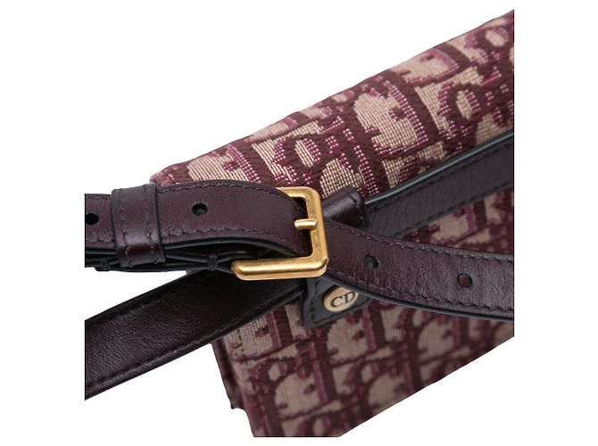 Dior Saddle Gürteltasche aus rotem Oblique Canvas Bordeaux - Ansicht 7