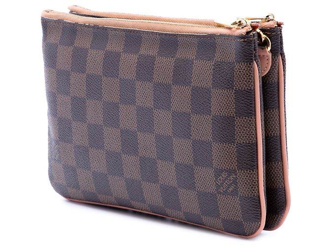 Louis Vuitton Pochette Double Zip in Damier Ebene marrone - vista 2
