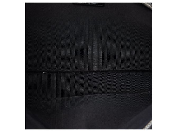 Clutch Chanel Black Large Wool Felt Deauville O Case Nero - vista 4