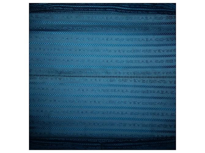 Borsa shopper Prada Blue Saffiano Lux - vista 4