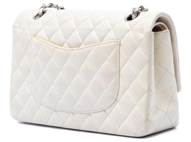 Chanel White Medium Classic Caviar Double Flap Bianco Crudo - vista 2
