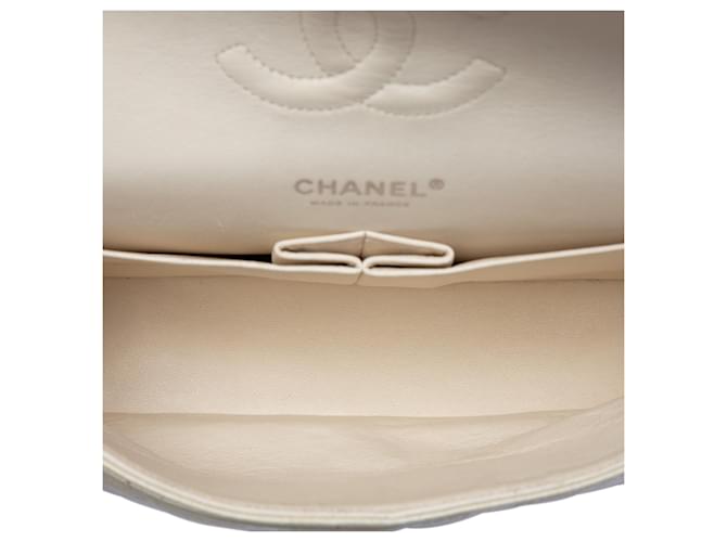 Chanel White Medium Classic Caviar Double Flap Bianco Crudo - vista 4