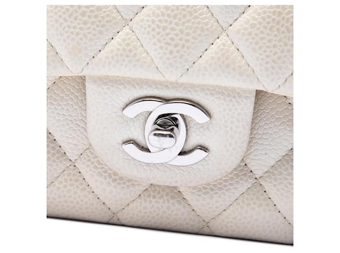 Chanel White Medium Classic Caviar Double Flap Bianco Crudo - vista 5