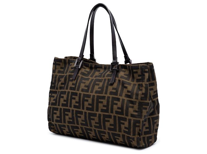 Fendi Tote aus braunem Zucca-Canvas - Ansicht 2