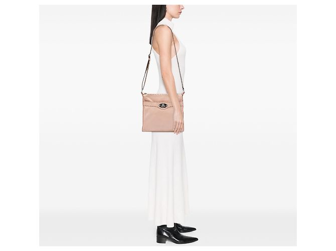 Borsa a tracolla Fendi Selleria in pelle rosa - vista 7