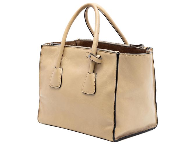 Borsa Prada Beige Glace Calf Twin Pocket Double Handle - vista 2