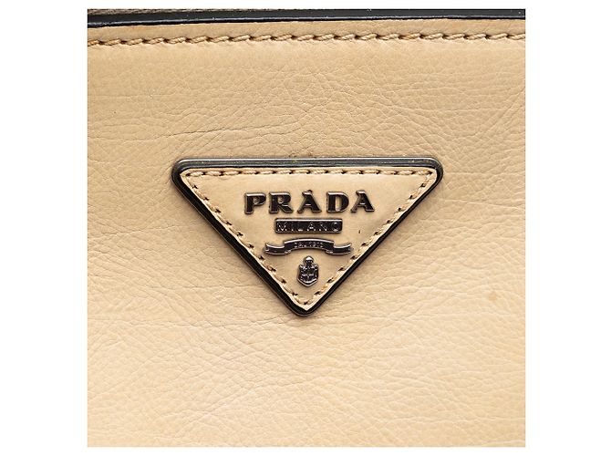 Borsa Prada Beige Glace Calf Twin Pocket Double Handle - vista 5