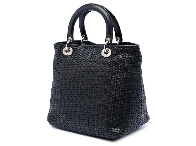 Dior Black Medium Woven Calfskin Soft Lady Dior Nero - vista 2