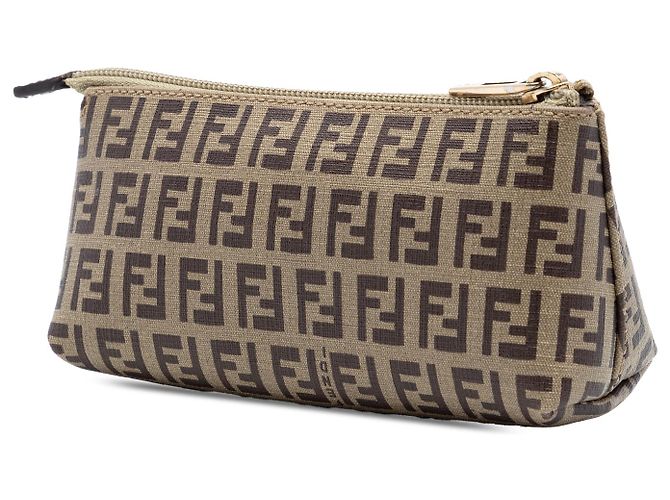 Fendi Pouch aus braunem Zucca-Canvas - Ansicht 2
