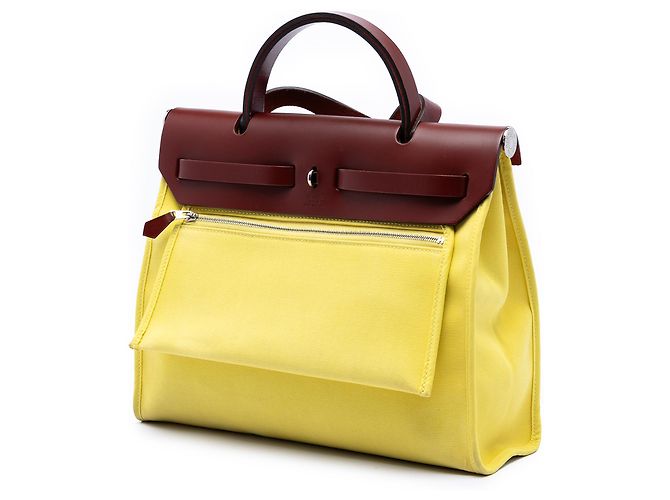 Hermès Yellow Toile Herbag Zip 31 Bordò - vista 2