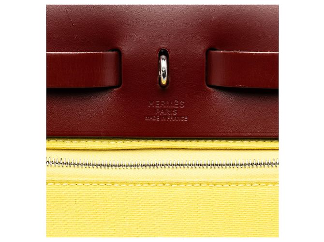 Hermès Yellow Toile Herbag Zip 31 Bordò - vista 5