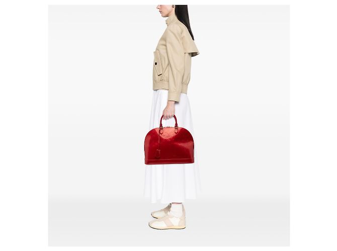 Louis Vuitton Red Monogram Vernis Alma GM - view 7