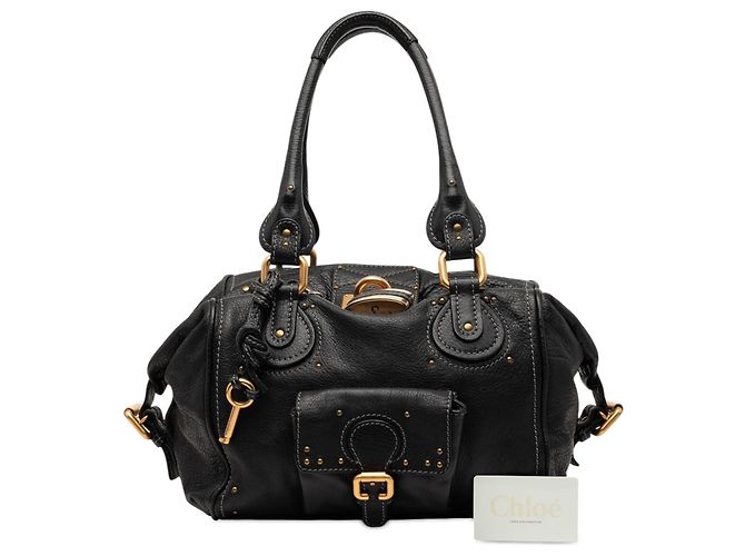 Borsa a tracolla Paddington in pelle nera Chloé Nero - vista 8