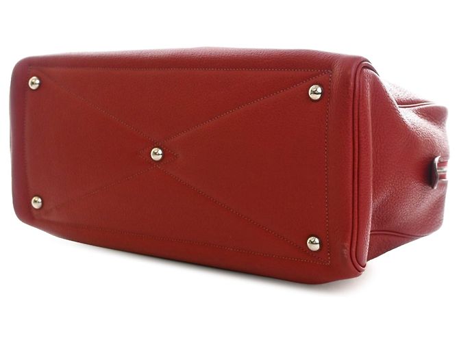 Hermès Red Clemence Victoria II 35 Rosso Bordò - vista 12