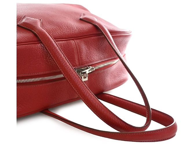 Hermès Red Clemence Victoria II 35 Rosso Bordò - vista 14