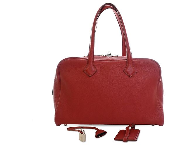 Hermès Red Clemence Victoria II 35 Rosso Bordò - vista 15