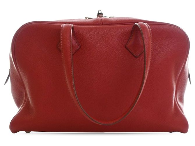 Hermès Red Clemence Victoria II 35 Rosso Bordò - vista 2