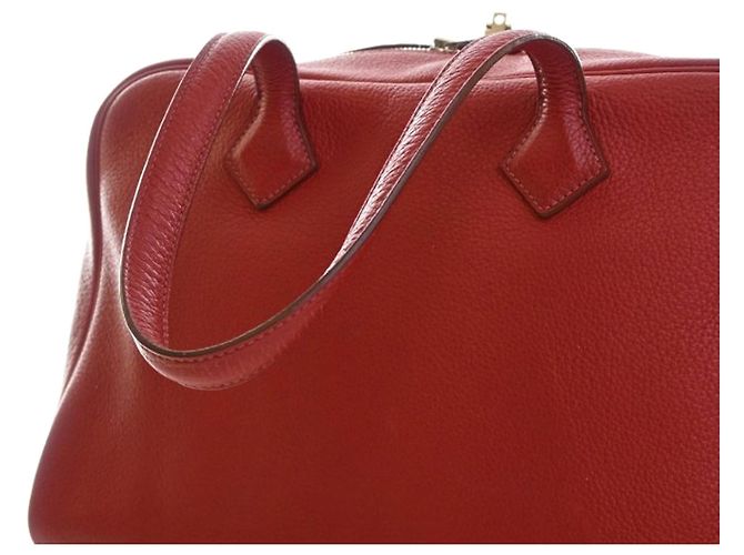 Hermès Red Clemence Victoria II 35 Rosso Bordò - vista 6