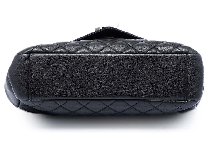 Borsa College Monogram Triquilt in pelle di pecora nera Medium Saint Laurent Nero - vista 3