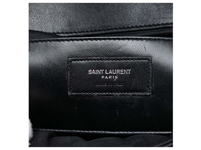 Borsa College Monogram Triquilt in pelle di pecora nera Medium Saint Laurent Nero - vista 5
